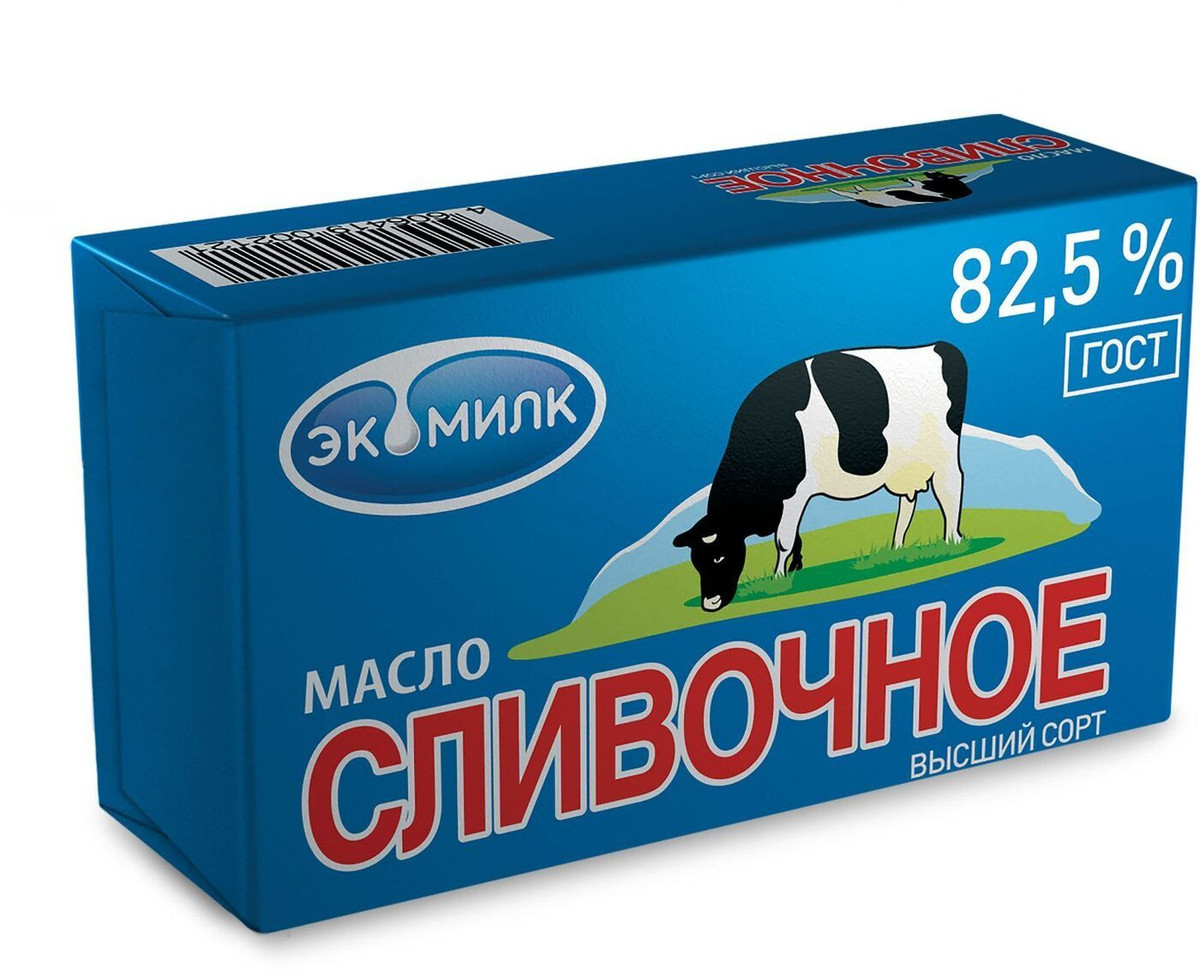 Масло Сливочное (Экомилк) 82,5% (1/450г *20) - фото - 1