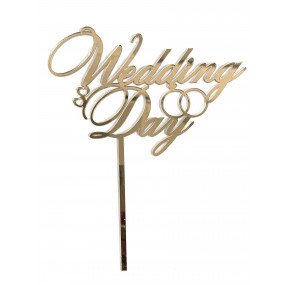 Топпер "Wedding Day" золото - фото - 1