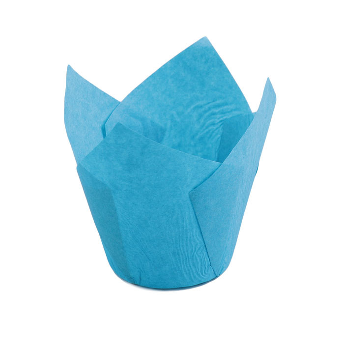 Форма для маффина тюльпан 50*80 мм синяя 20 шт - фото - 1