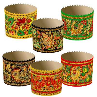 Форма для кулича хохлома 11*8,5 см - фото - 1