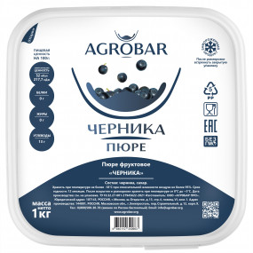 Пюре Агробар Черника 1 кг - фото - 1