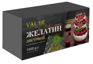 Желатин 180 bloom Val'de Gold листовой говяжий - фото - 1