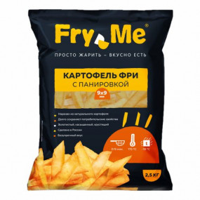 Картофель фри в панировке 9 х 9 Fry Me (А/B) Lamb Weston 2,5 кг (5 шт/кор) - фото - 1