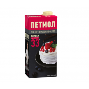 Сливки Петмол 33% 1 л - фото - 1