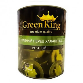 Перец ХАЛАПЕНЬО резаный острый 3 кг (6 шт) Green King (вес продукта 1560 г) - фото - 1