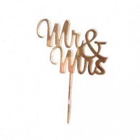 Топпер "Mr&Mrs" золото - фото - 1