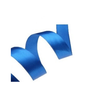 Лента атласная 2,5 см синяя 020 (22 метра) - фото - 1