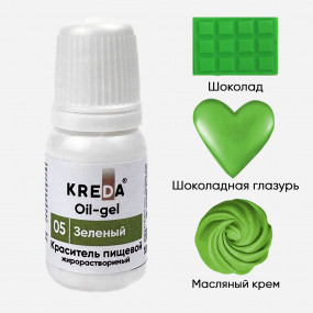 Oil-gel 05 зеленый, краситель жирорастворимый 10мл - фото - 1