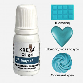 Oil-gel 07 голубой, краситель жирорастворимый 10мл - фото - 1