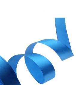 Лента атласная 1 см голубая 121 (22 метра) - фото - 1