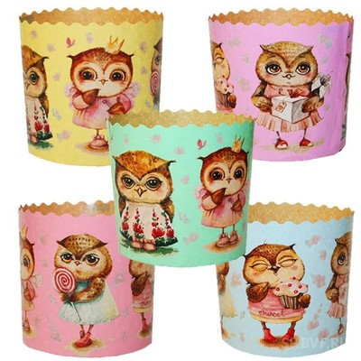 Форма для кулича совушки 11*8,5 см - фото - 1