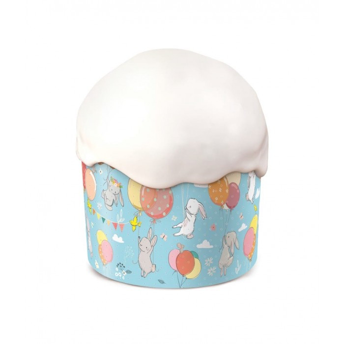 Форма для кулича зайцы на шарах 12,4*9 см - фото - 1