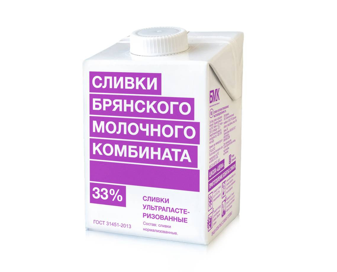 Сливки БМК, 33%, 0,5 л - фото - 1
