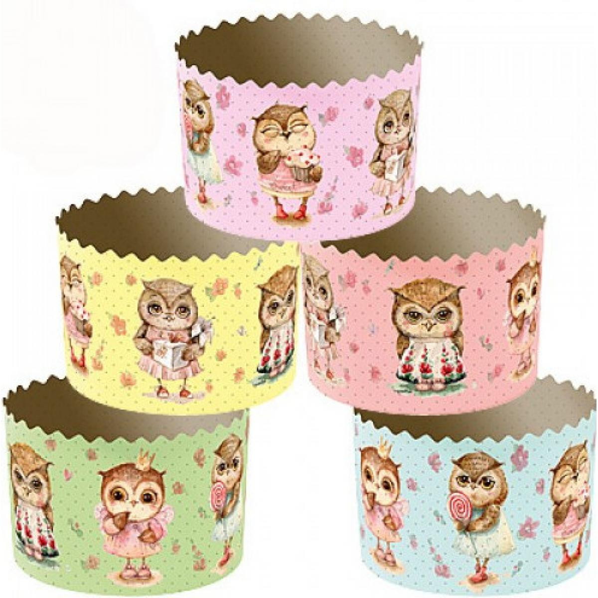 Форма для кулича совушки 9*9 см - фото - 1