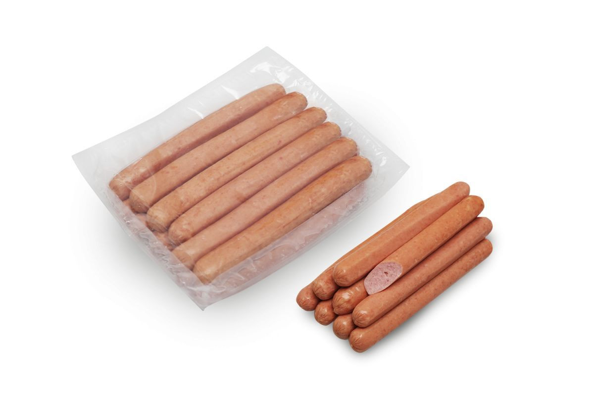 Сосиски свиные вареные 75 г/ 175 мм/ ᴓ 24 мм, 12 шт/кор, в/у - фото - 1