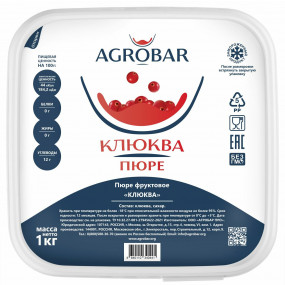 Пюре Агробар Клюква 1 кг - фото - 1