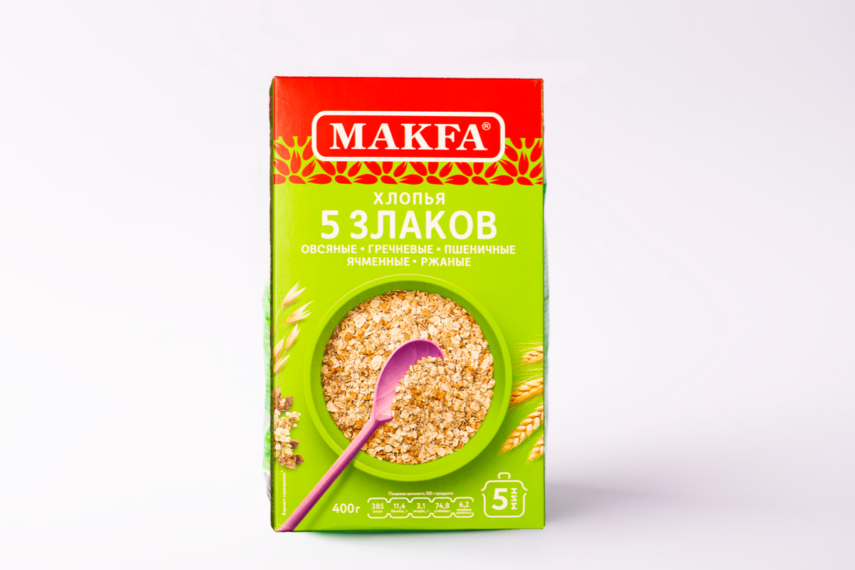 Хлопья 5 злаков Макфа 400 гр - фото - 1