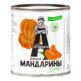 Мандарины дольки в сиропе "ARTIGIANO" 0,312 кг - фото - 1