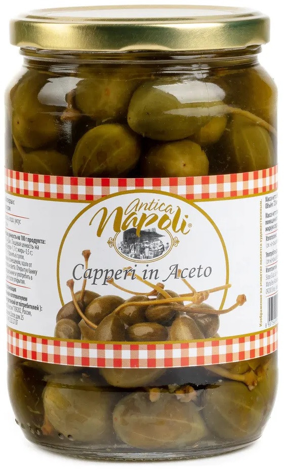 Каперсы с ножкой «Antica Napoli» Турция 720 мл - фото - 1