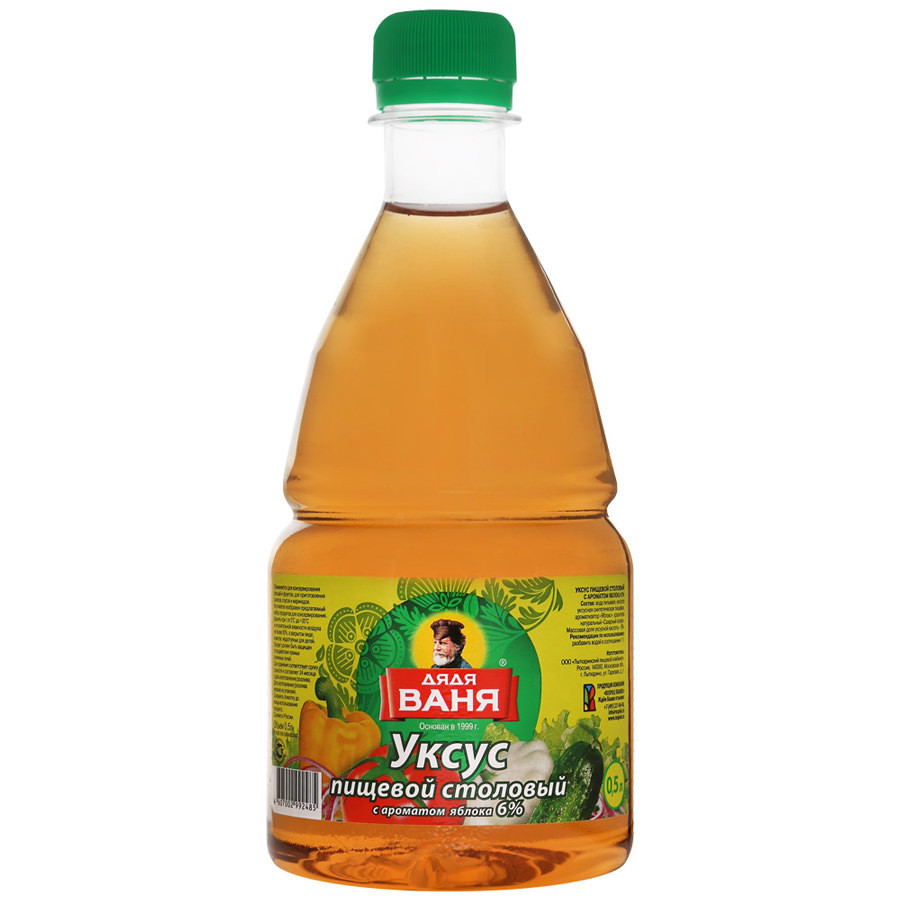 Уксус яблочный Дядя Ваня пл/б 0,5 кг - фото - 1